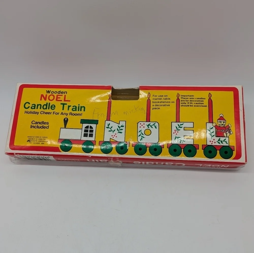 Vintage Wooden Noel candle train